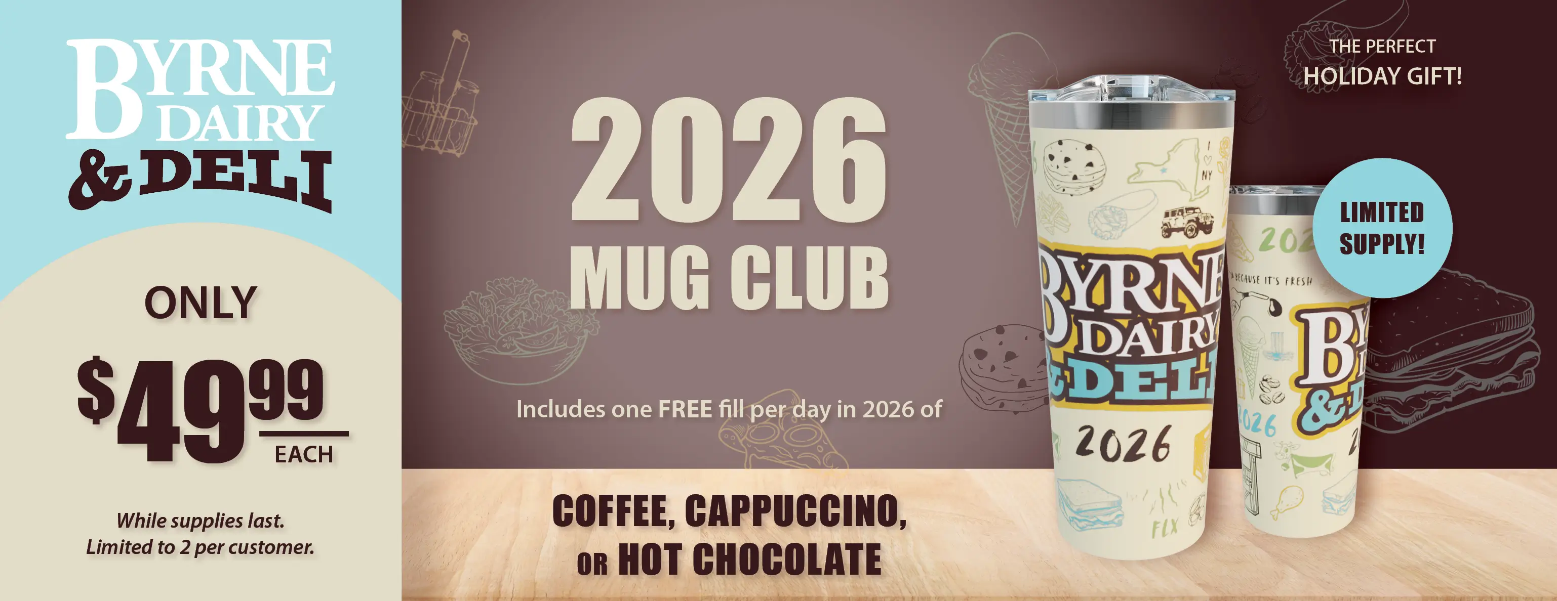 Byrne Dairy 2026 Mug Club travel tumblers